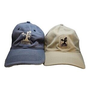 Juniper Golf Course Hats Oregon Adult Pair 2 Blue White Baseball Cap Adjustable